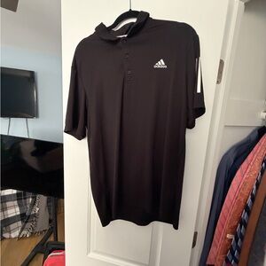 Adidas Men's Black Polo with White Accents